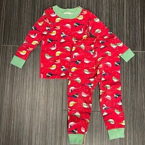 Hanna Andersson holiday bird pajamas, Size US 3 / 90 cm